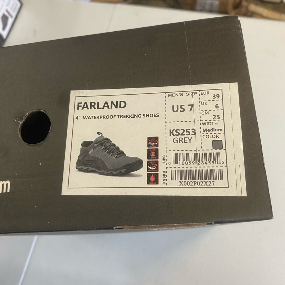 Farland Grey Waterproof Trekking Shoes